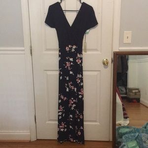 Navy floral maxi dress